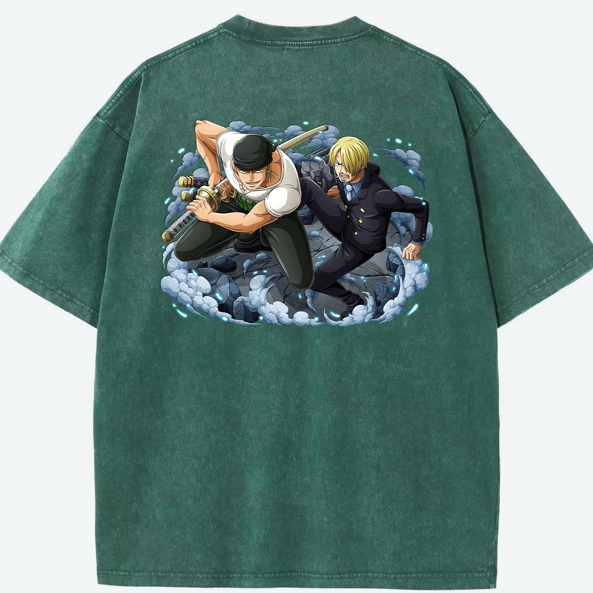 ワンピース ロロノア・ゾロ ONE PIECE Roronoa Zoro 綿100% ヴィンテージ風 半袖Tシャツ（背面プリント）